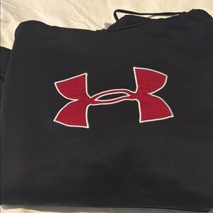Under Armour Black Hoodie Sweatshirt with Red Logo
